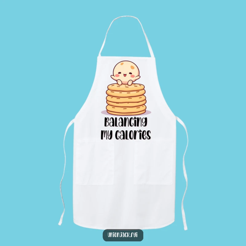 Funny Crumpet Balancing Apron - Chef's Comedic Kitchen Attire