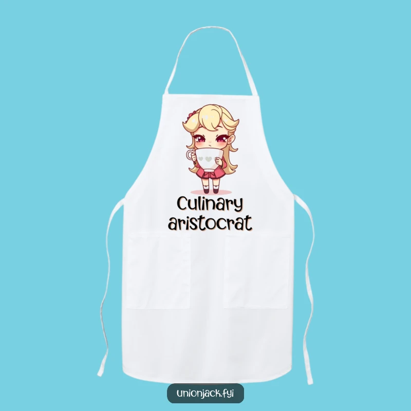 Funny Sophisticated Apron: Teacup Pose Kitchen Fun, Perfect Humorous Gift!