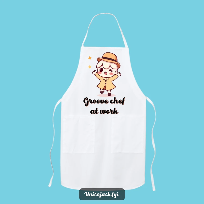 Funny Apron: Dancing Chef in Bowler Hat - A Humorous Kitchen Gift