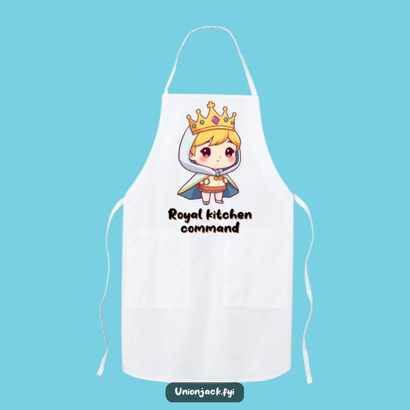 Funny Regal Character Apron: Crowned Royalty Kitchen Gift