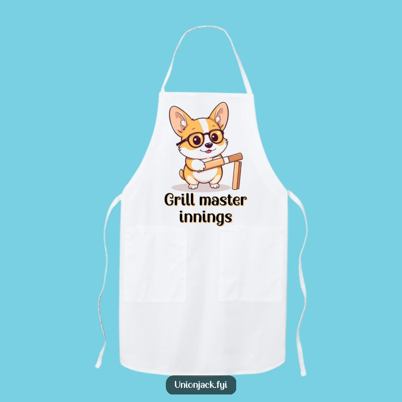 Funny Corgi Cricket Apron - Chef's Hilarious Sporting Attire Gift!