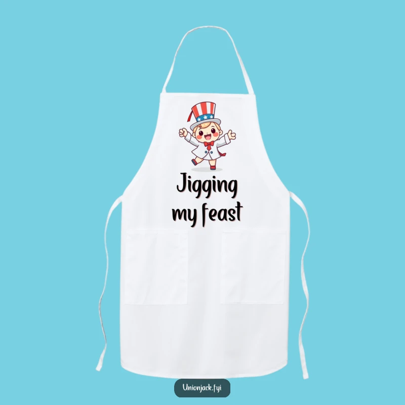 Funny Patriotic Jig Apron: Festive Kitchen Wear for Happy Cooks