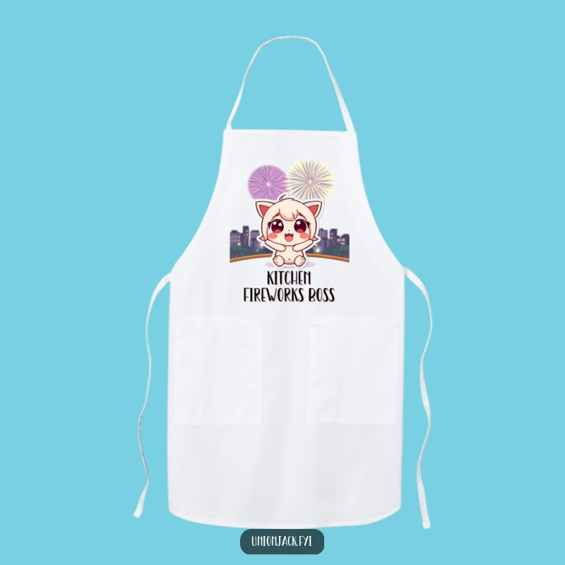 Funny Character Fireworks Apron: Cook with Festive Spirit