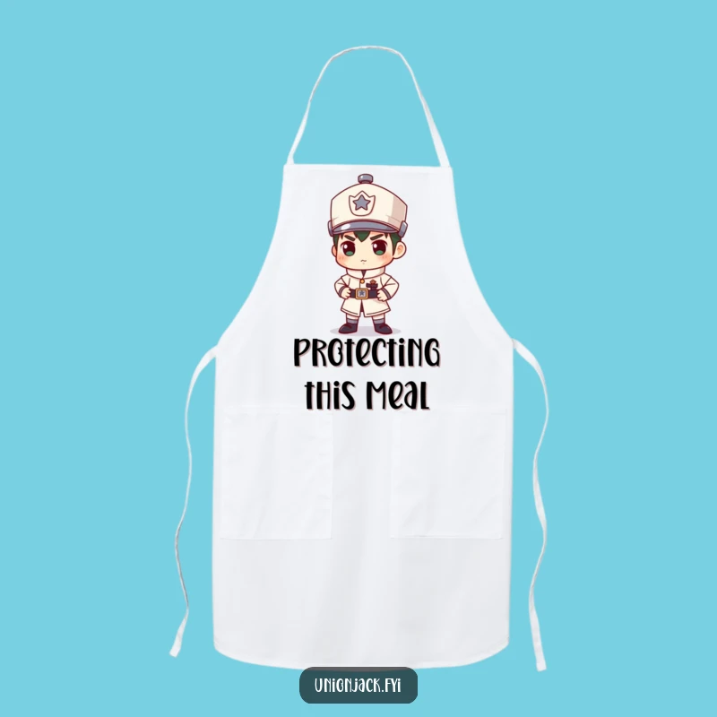 Funny Guard Chef Apron: Character's Stiff Stance, Practical Humorous Gift!