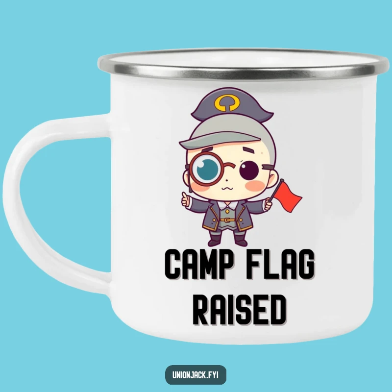Funny Monocle Character Camping Mug: Sophisticated Adventures - Perfect Funny Gift