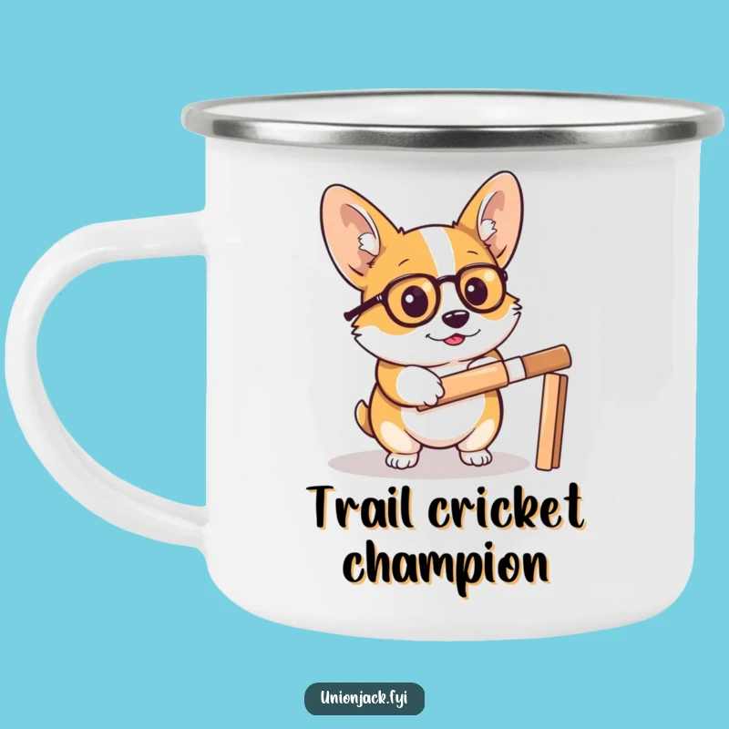Funny Corgi Cricket Camping Mug - Adventure Ready & Hilarious Gift!