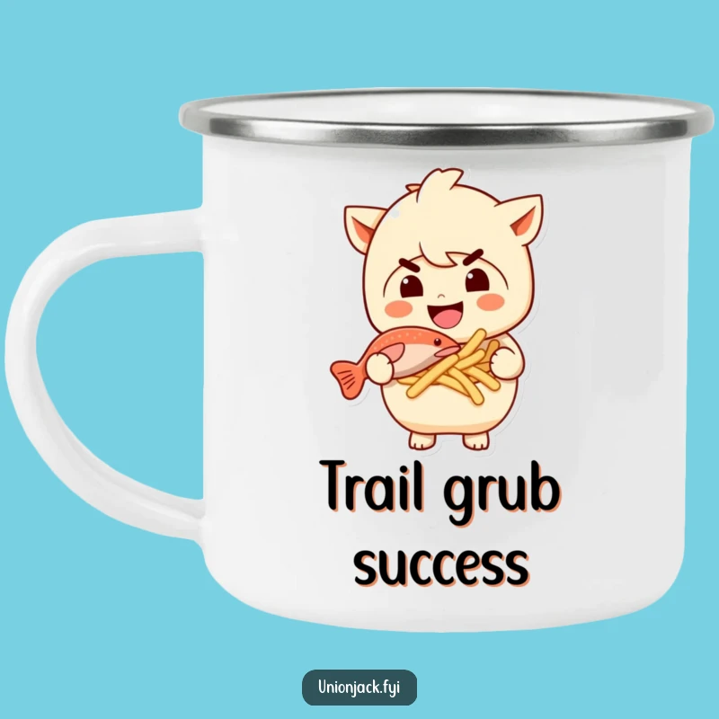 Funny Fish and Chips Camping Mug - Campfire Companion