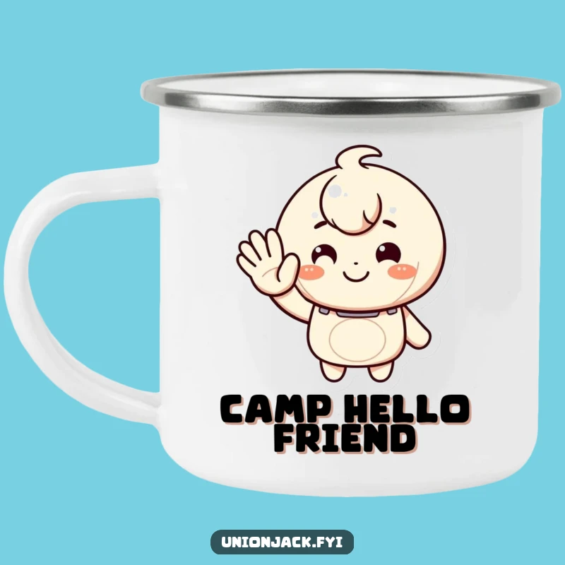 Funny Greeting Camping Mug: Warm Wave Adventure, Perfect Humorous Gift!