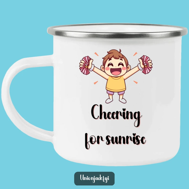 Funny Jovial Cheerleader Camping Mug: Hilarious Outdoor Companion for Enthusiasts Gift