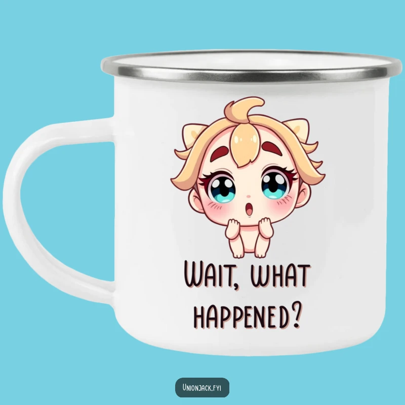 Funny Camping Mug: Surprise Outdoors - Wide-Eyed Character Trail Gift