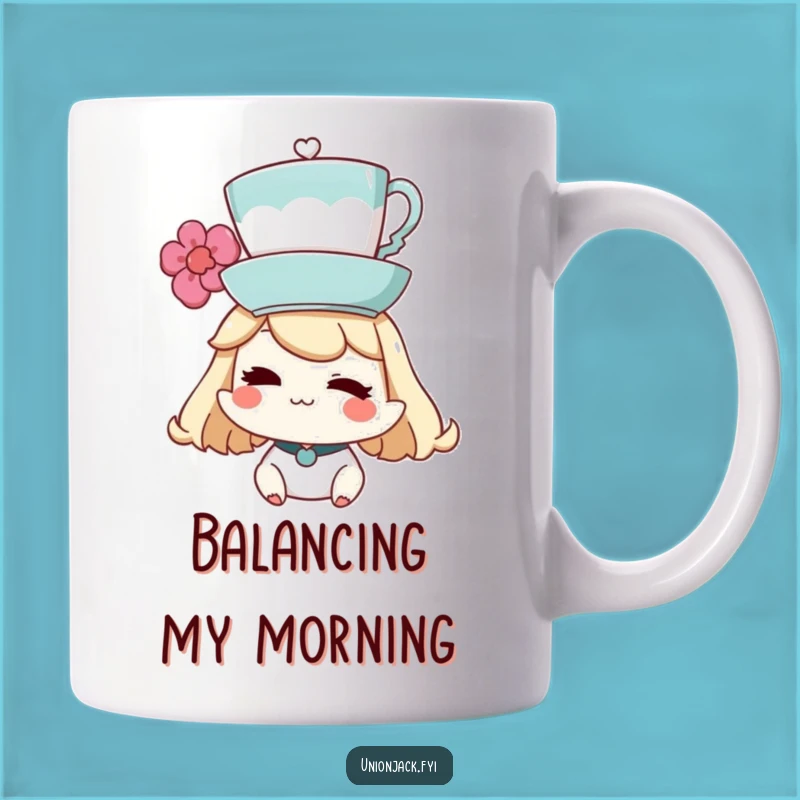 Funny Teacup Wink Mug: Balancing Character - Perfect Funny Gift for the Quirky Tea Lover
