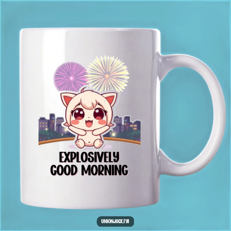 Funny Character Fireworks Mug: Celebrate with Excitement