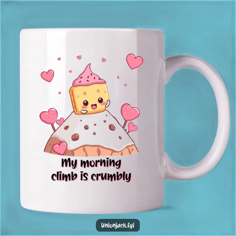 Funny Biscuit Climbing Teacake Mountain Mug - Adventurous Gift