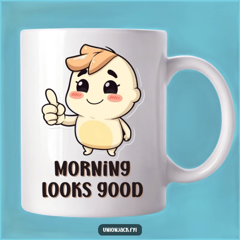 Funny Thumbs Up Mug: Cheeky Grin Character Approval Gift