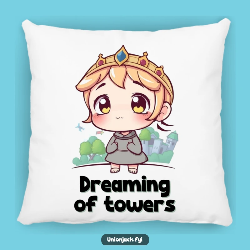 Funny Castle Dreams Pillow: Plush Character Comfort for Ambitious Lounging