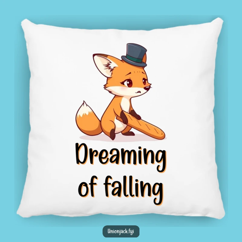 Funny Fox Top Hat Baguette Pillow: Comfy & Hilarious Decor
