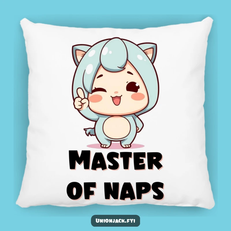 Cozy Funny Pillow: Cute Character Wink & Nod - Proud Accent Cushion