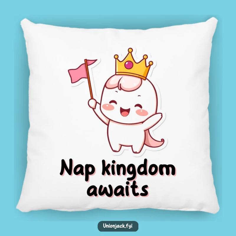 Funny Crowned Character Pillow: Cozy Royalty Comfort - Snuggle with Funny Gift!