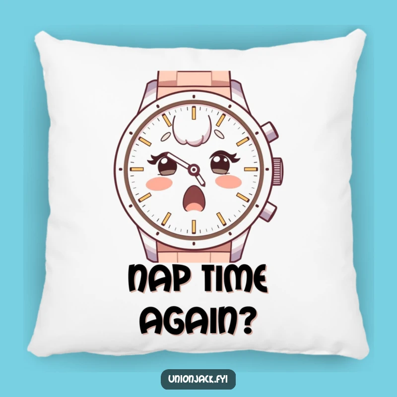 Funny Pillow: Surprised Character Admires Watch Face, Soft Funny Gift