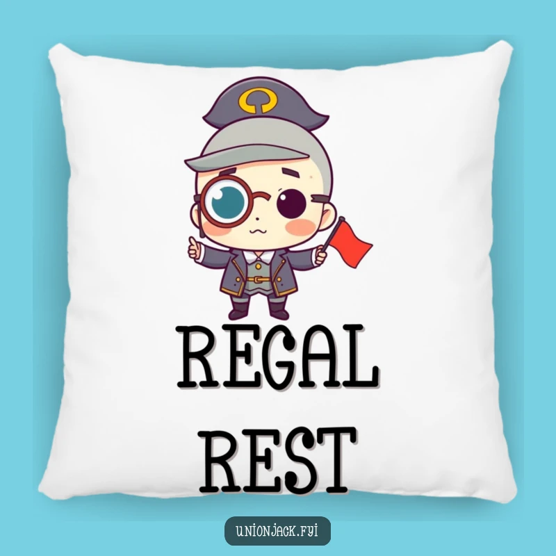 Funny Monocle Flag Pillow: Cozy Sophistication with a Distinguished Touch - Funny Gift