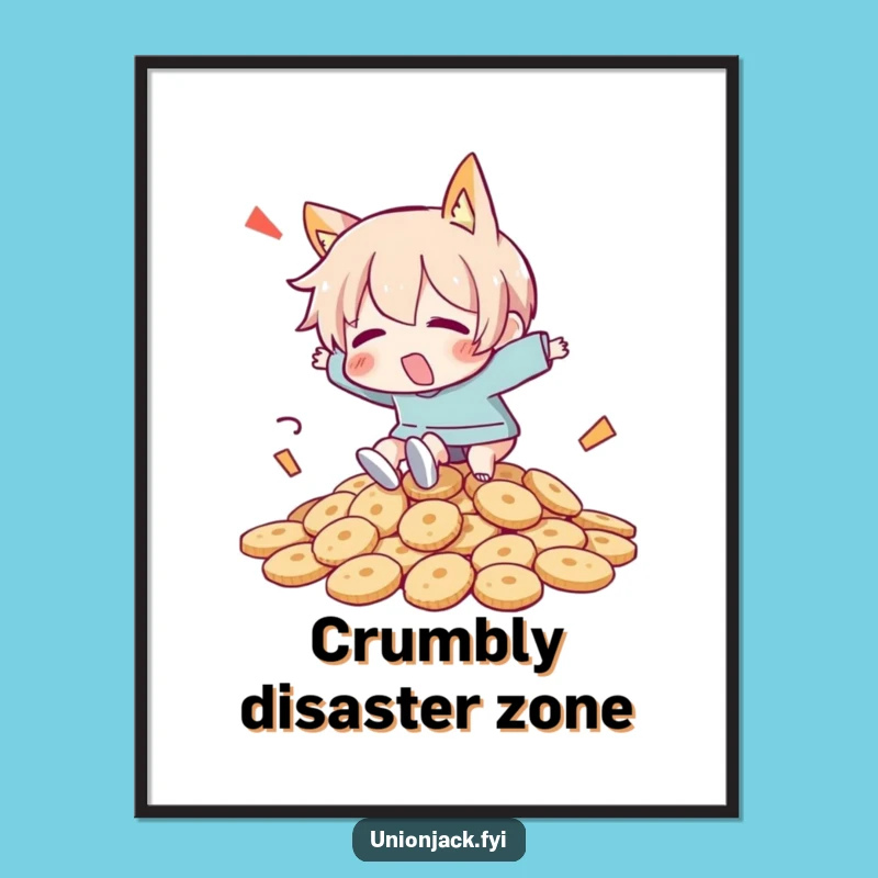 Funny Biscuit Chaos Digital Art: Hilarious Character Print for Instant Joyful Decor