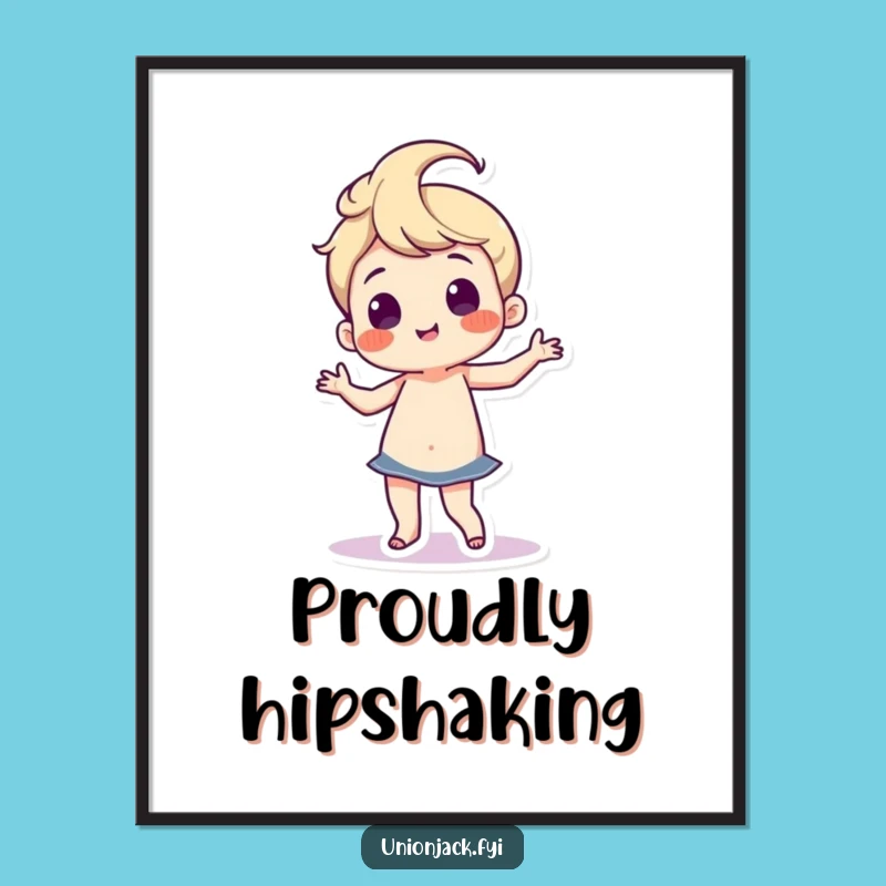 Funny Dance Digital Art: Hip Wiggle Print, Hilarious Decor Gift!