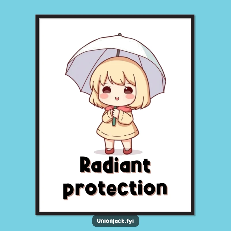 Funny Character Happy Brolly Digital Art: Instant Cheerful Decor