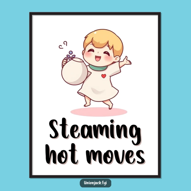 Funny Tea Jig Character Digital Art Print: Instant Cheerful Decor!