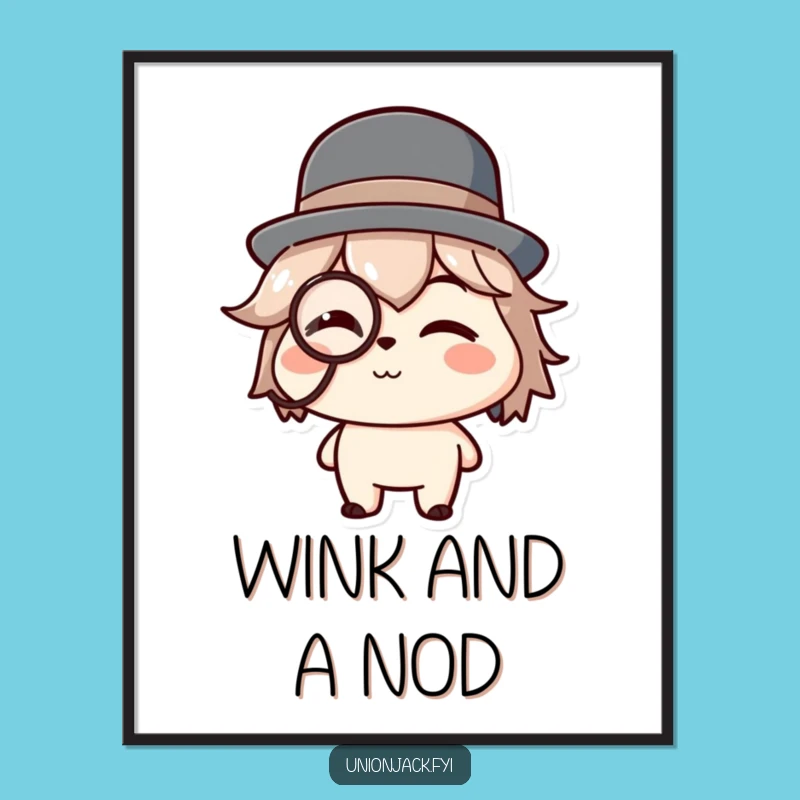 Funny Gentleman Character Print: Instant Sophisticated Wall Art