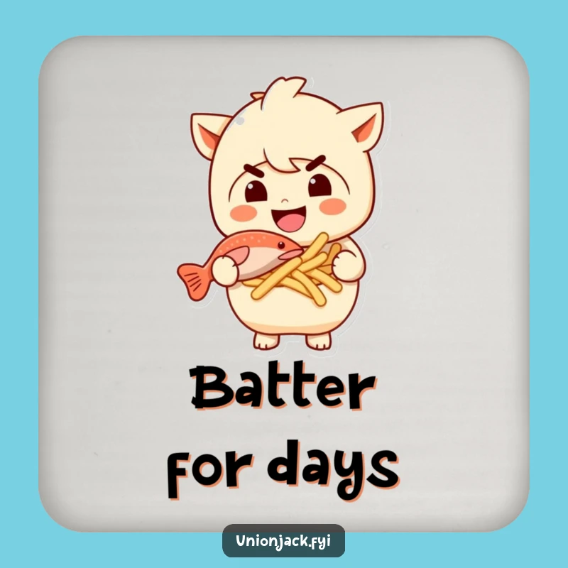 Funny Fish and Chips Coaster - Protect Surfaces with Flavor