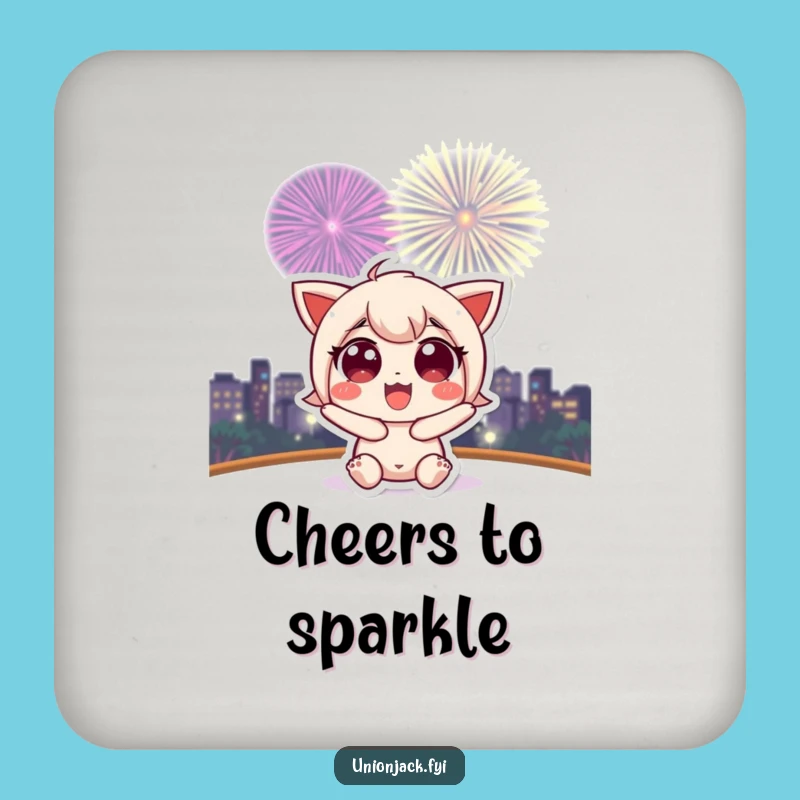 Funny Character Fireworks Coaster: Protect Surfaces with Sparkle