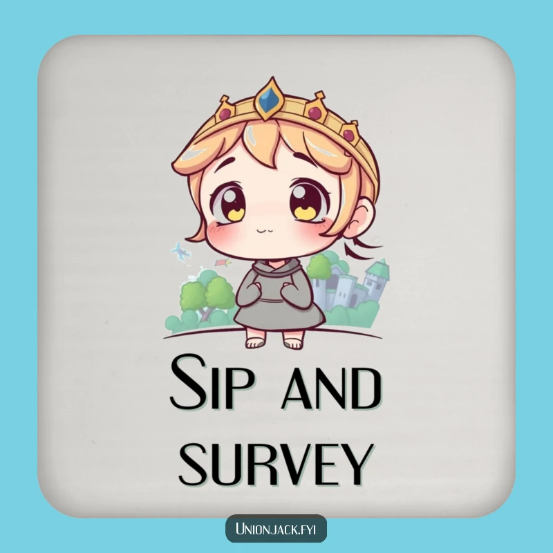 Funny Castle View Coaster: Character Protection for Tabletops with Dreamy Flair