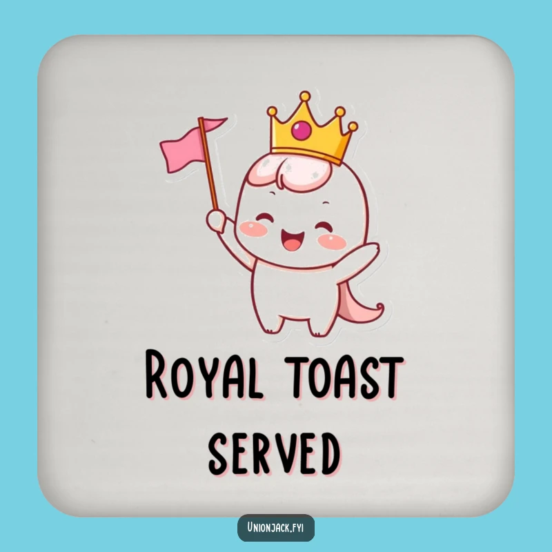 Funny Crowned Character Drink Coaster: Protect Surfaces Royally - Cute Funny Gift!