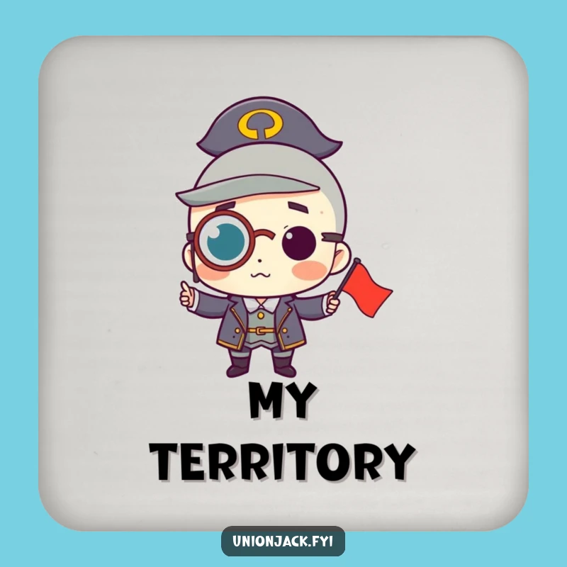 Funny Monocle Flag Coasters: Protect Surfaces with Distinction - Perfect Funny Gift