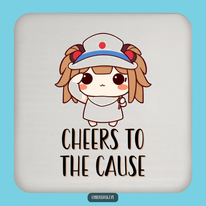 Funny Saluting Character Coaster: Proud Flag Protection for Tabletops