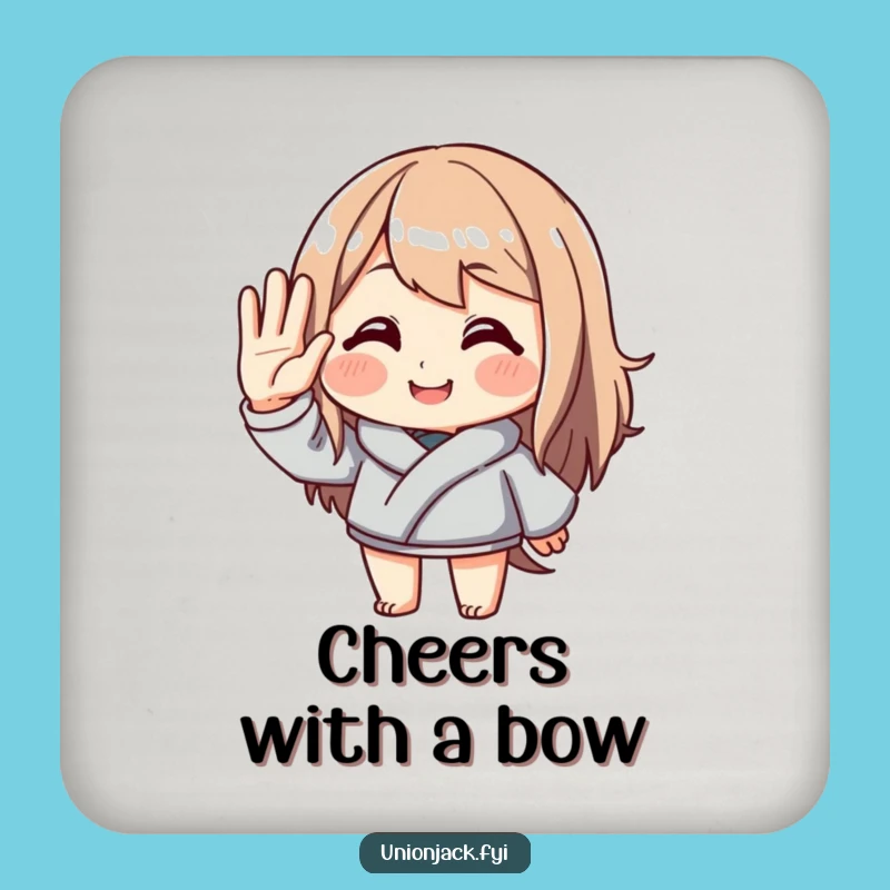 Funny Saluting Character Coasters - Polite Smile Protection, Set of Funny Gifts