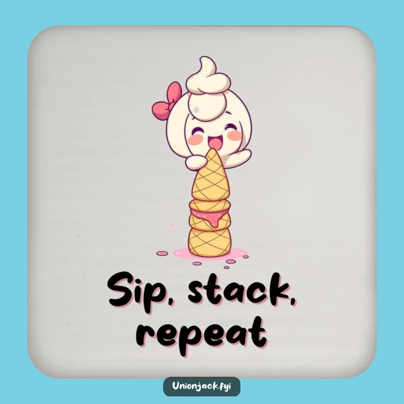 Funny Scone Tower Coaster: Giggling Character's Treat Protection, Party Gift!