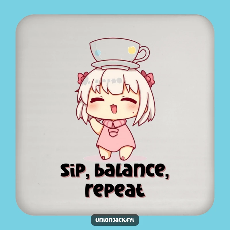 Funny Teacup Balance Coaster - Protect Surfaces with Humor