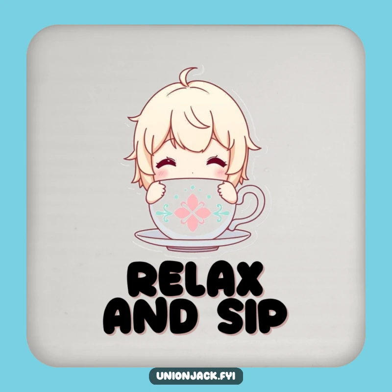 Funny Relax Coasters: Set of 4 Content Designs, A Cozy Funny Gift for Tea Time!