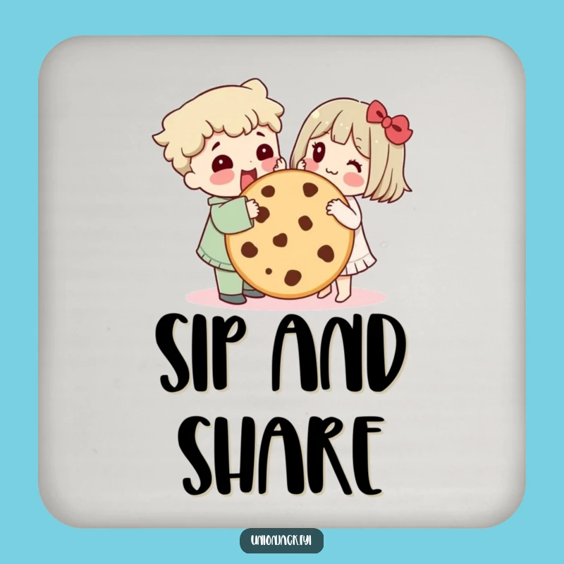 Funny Cookie Sharing Coaster: Protect Surfaces with Hilarious Friendship