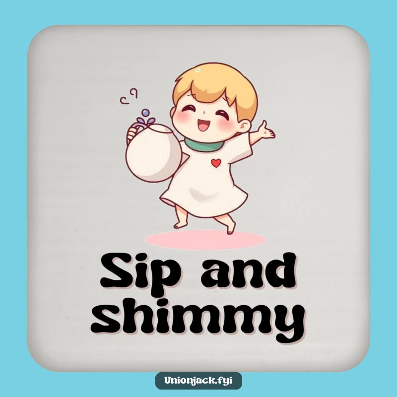 Funny Tea Jig Character Coaster: Protect Surfaces with Tea Joy!