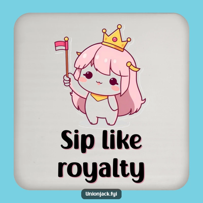 Funny Royal Coaster: Character's Tiny Crown - Protect Surfaces with Regal Charm, A Fun Funny Gift