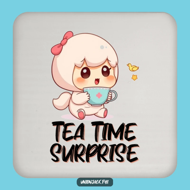 Funny Character Teacup Surprise Coaster: Protect Surfaces with Humor