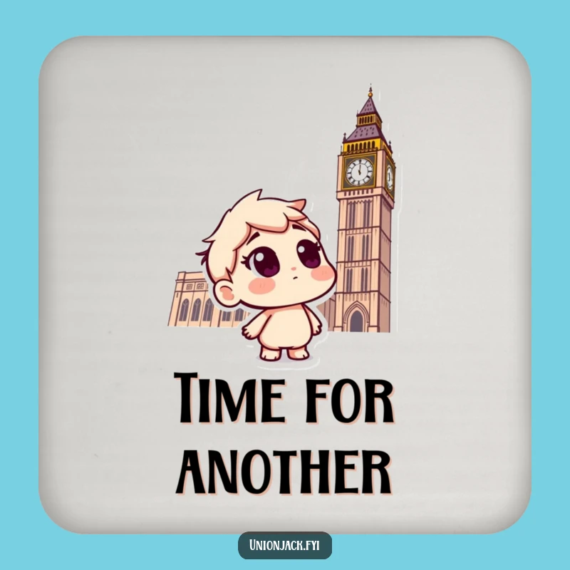 Funny Curious Big Ben Drink Coaster: Protect Surfaces with Hilarious London Charm Gift