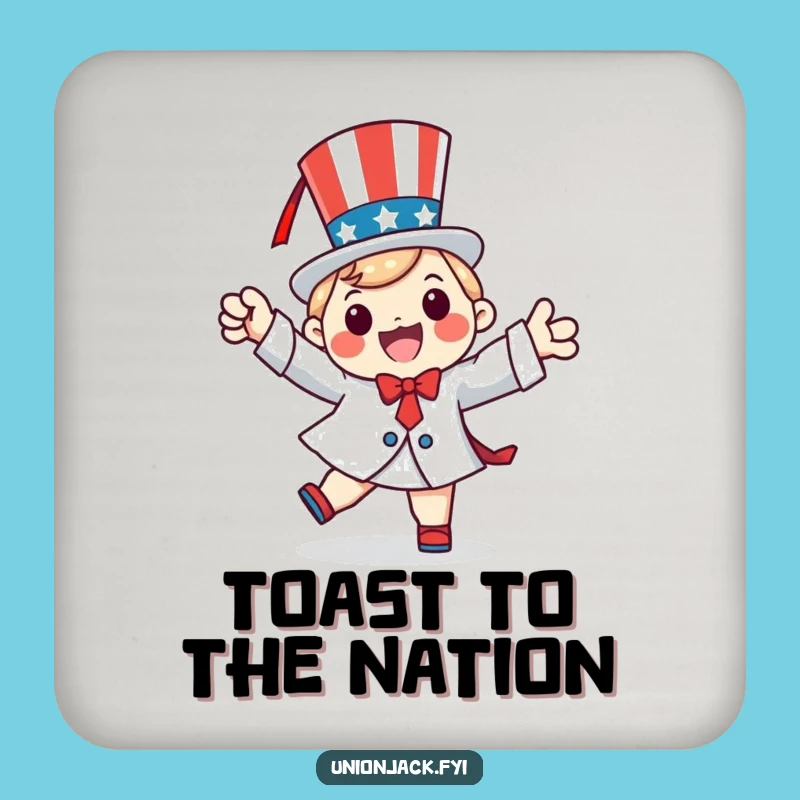 Funny Patriotic Jig Coaster: Happy Dancer for Festive Surface Protection