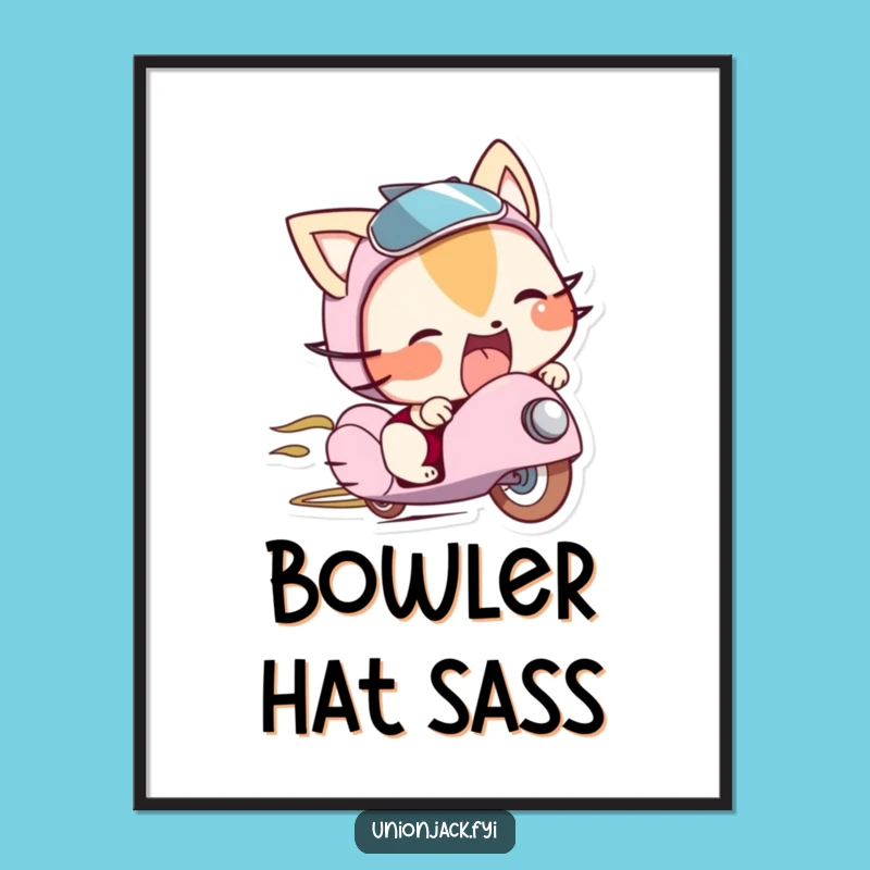 Funny Cheeky Hat Poster: Playful Character Art for Mischievous Wall Decor