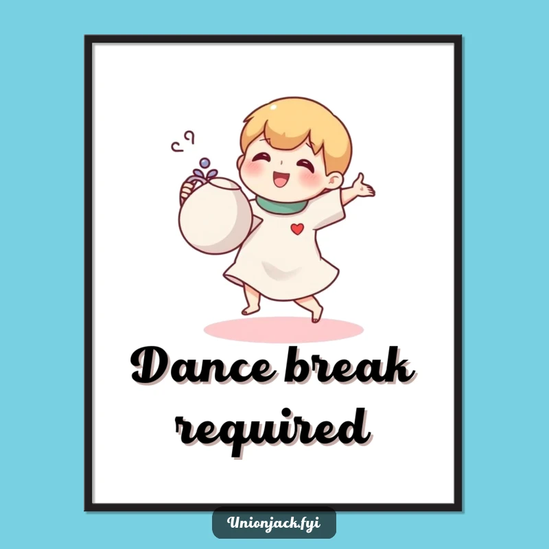 Funny Tea Jig Character Poster: Decorate with Joyful Brew Art!