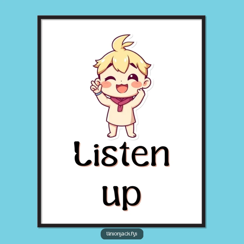 Funny Announcement Poster: Decorate with Proud Gesture Celebration Art