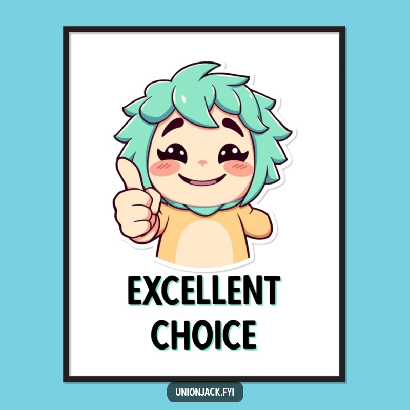 Funny Thumbs Up Poster: Adorn Your Space with Exaggerated Approval Art