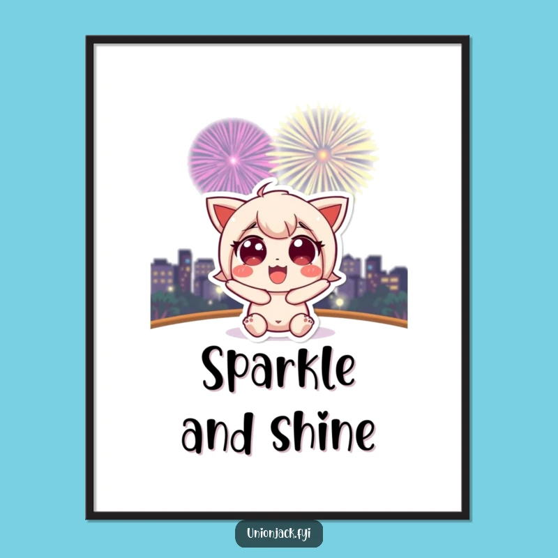 Funny Character Fireworks Poster: Decorate with Dazzling Wonder
